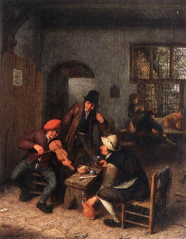 OSTADE, Adriaen Jansz. van Interior of a Tavern with Violin Player sg Spain oil painting art